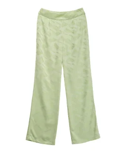 Pantalón recto fluido jacquard