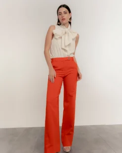 Pantalón recto rojo