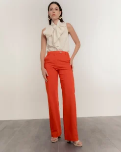 Pantalón recto rojo