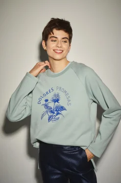 Sudadera Azul Cielo Estampado Floral
