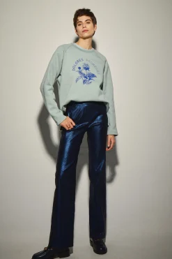 Sudadera Azul Cielo Estampado Floral