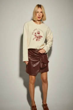 Sudadera Beige Estampado Floral