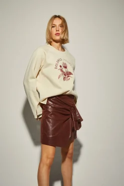 Sudadera Beige Estampado Floral