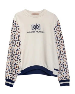 Sudadera mangas letras azules