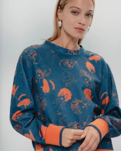 Sudadera Marina Azul Naranja