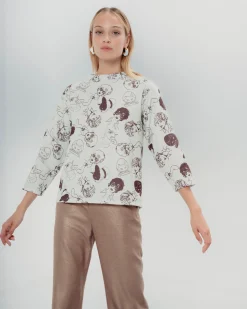 Sudadera Marina Estampada Celeste