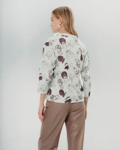 Sudadera Marina Estampada Celeste
