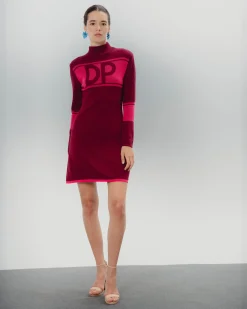 Vestido Corto Cuello Cisne Fucsia Clara