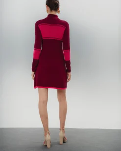 Vestido Corto Cuello Cisne Fucsia Clara