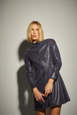 Vestido Cuero Gris