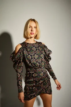 Vestido Hombros Descubiertos Drapeado