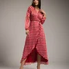 Vestido largo estampados circulos rojos