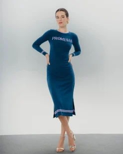 Vestido Midi Azul Promesas Marta