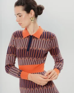 Vestido Midi Color Block Luna