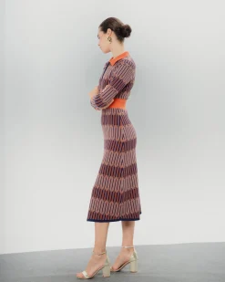 Vestido Midi Color Block Luna