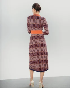 Vestido Midi Color Block Luna
