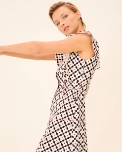 Vestido Midi Estampado Geométrico Lune