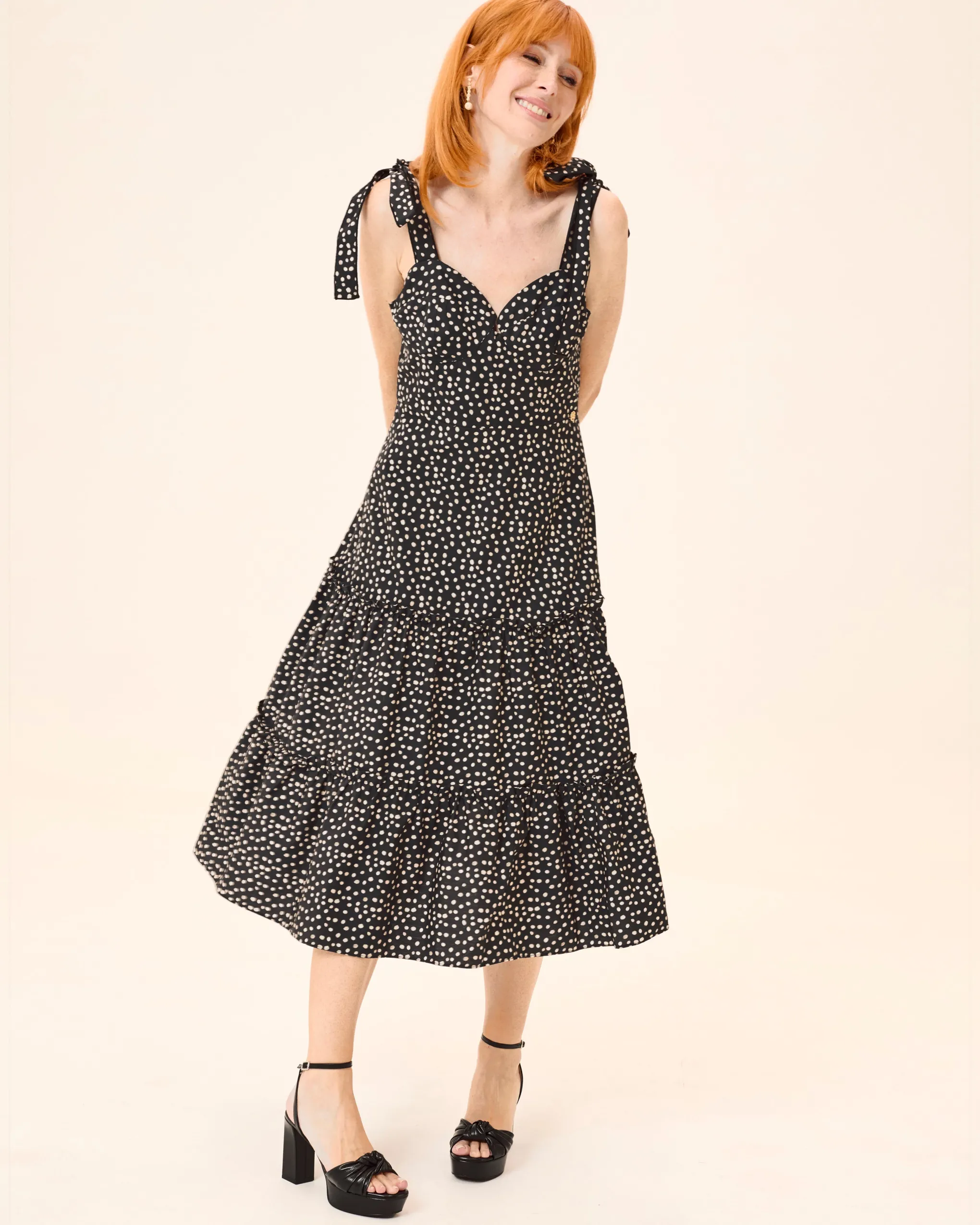 Vestido Midi Lunares Chérie