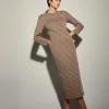 Vestido Midi Punto Retro Tierra
