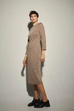 Vestido Midi Punto Retro Tierra