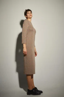 Vestido Midi Punto Retro Tierra