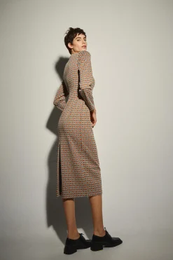 Vestido Midi Punto Retro Tierra