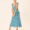 Vestido Midi Vuelo Azul Eda
