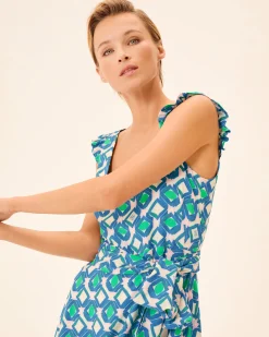 Vestido Midi Vuelo Azul Eda