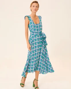 Vestido Midi Vuelo Azul Eda
