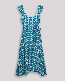 Vestido Midi Vuelo Azul Eda