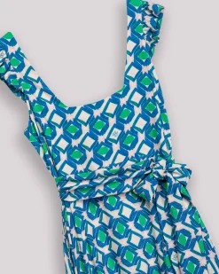 Vestido Midi Vuelo Azul Eda