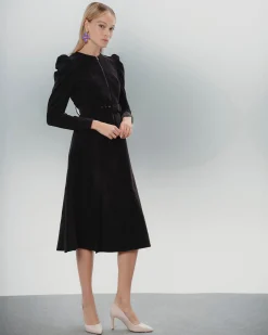 Vestido negro Filipa manga abullonada