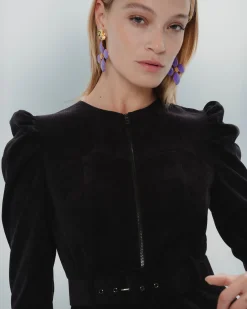 Vestido negro Filipa manga abullonada