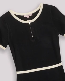 Vestido Negro Punto Corto Tulle