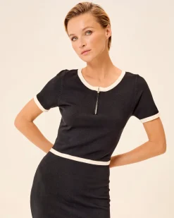 Vestido Negro Punto Corto Tulle