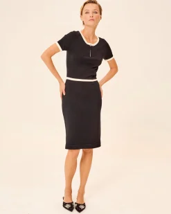 Vestido Negro Punto Corto Tulle