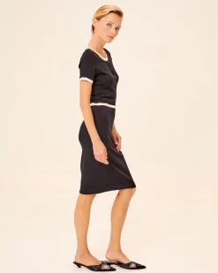 Vestido Negro Punto Corto Tulle