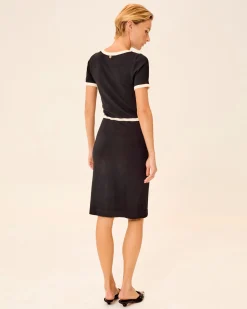 Vestido Negro Punto Corto Tulle